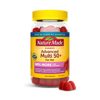 Thumbnail for Nature Made Advanced Multivitamin Gummies 50 + for Her, Womens Multivitamins Gummies with Magnesium Citrate, Vitamin D3, Zinc, Calcium and All 8 B Vitamins, 84 Count, 28 Day Supply
