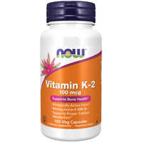 Thumbnail for NOW Foods Supplements, Vitamin K-2 100 mcg, Menaquinone-4 (MK-4), Supports Bone Health*, 100 Veg Capsules