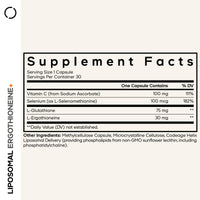 Thumbnail for Codeage Liposomal Ergothioneine+ Supplement - L-Ergothioneine, L-Glutathione, Vitamin C, Selenium, Phospholipid Complex - Healthy Aging & Antioxidant - Vegan, Non-GMO, Soy-Free – 30 Capsules