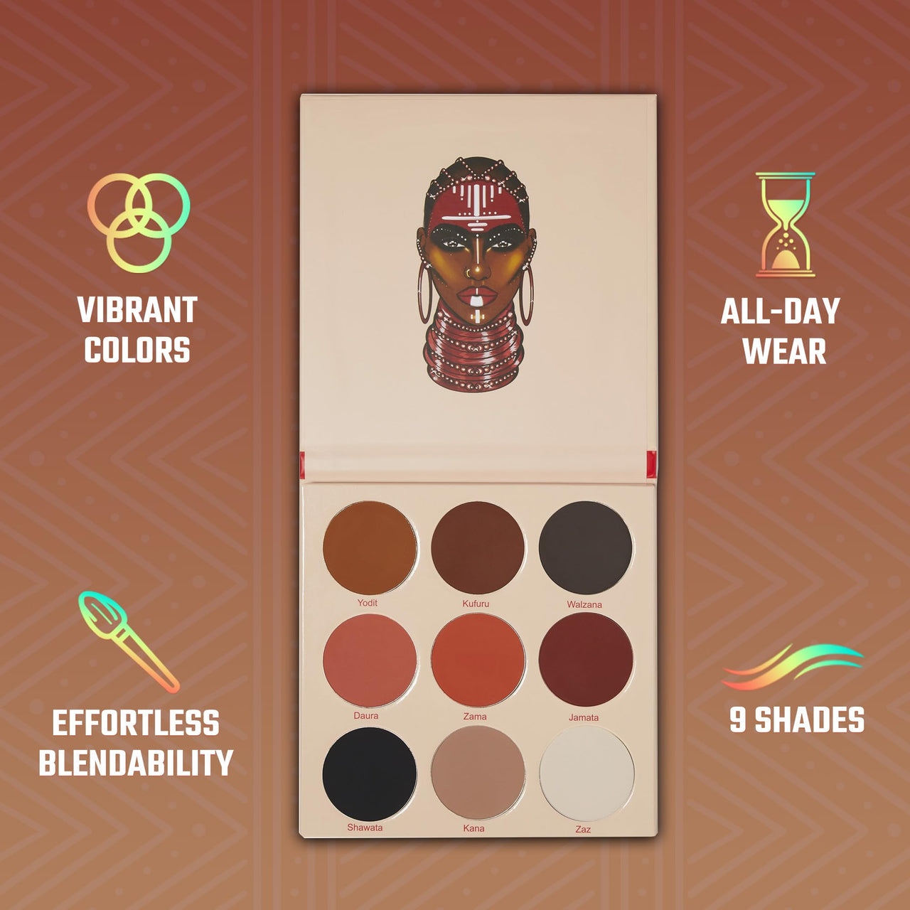 Juvia's Place Warrior 2 Eyeshadow Palette - Professional Eye Makeup, Pigmented Eyeshadow Palette, Makeup Palette for Eye Color & Shine, Pressed Eyeshadow Cosmetics