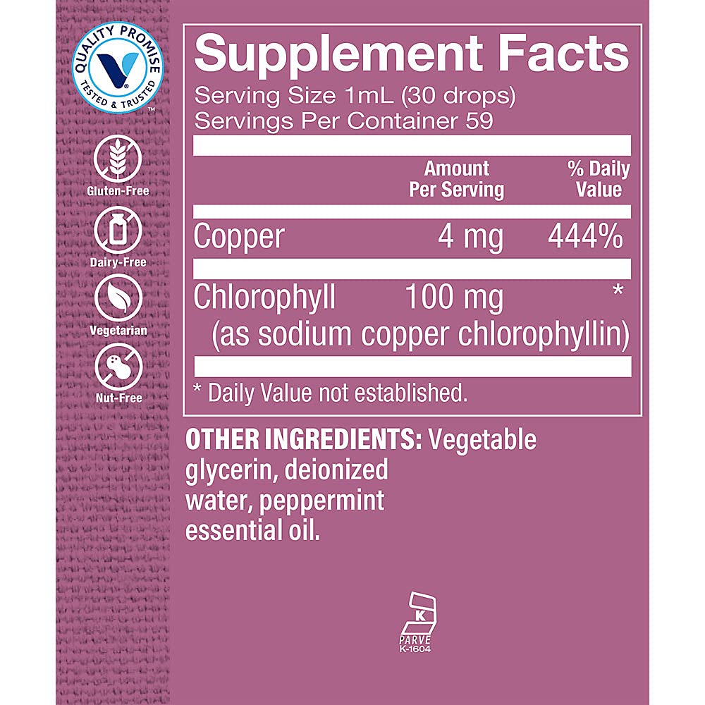 The Vitamin Shoppe Liquid Chlorophyll 100mg Green Superfood That