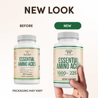 Thumbnail for Essential Amino Acids - 1 Gram Per Serving Powder Blend of All 9 Essential Aminos (EAA) and All Branched-Chain Aminos (BCAAs) (Leucine, Isoleucine, Valine) 225 Capsules, Gluten Free by Double Wood
