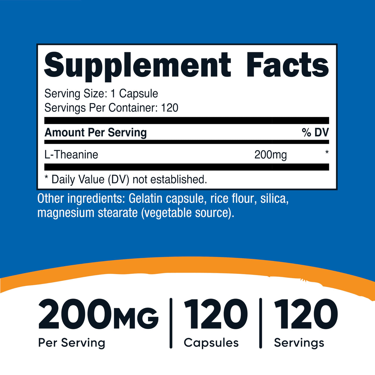Nutricost L-Theanine 200mg, 120 Capsules, Double Strength - Non-GMO, Gluten Free