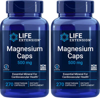 Thumbnail for Life Extension Magnesium Caps 500mg, 270 Capsules (Pack of 2) - Non-GMO, Mag Complex Supplement w/Oxide, Citrate, Succinate