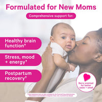 Thumbnail for Pink Stork Total Postnatal Vitamins for Women | Vegan DHA, Iron, Folate, B12 | Postpartum Recovery Essentials | Lactation Support for Breastfeeding Moms | Third-Party Tested - 60 Capsules, Berry