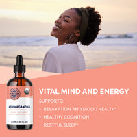 Thumbnail for Vimergy USDA Organic Ashwagandha Liquid Extract – 57 2mL (2 Droppers or 48-54 Drops) Servings (220mg Extract per Serving). Stress Adaptogen, Cognitive & Sleep Support. Alcohol-Free, Non-GMO (115 mL)
