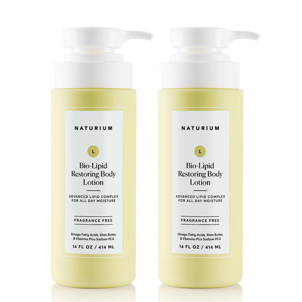 Naturium Bio-Lipid Restoring Moisturizing Body Lotion with Shea Butter, Fragrance Free, 14 oz (Duo 2-Pack)