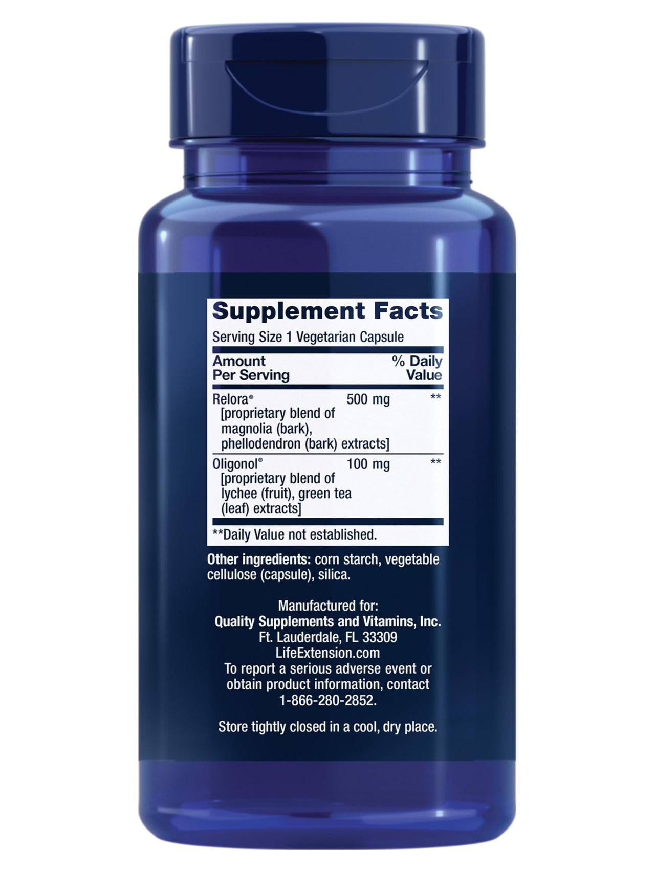 Life Extension Cortisol-Stress Balance, Relora® Magnolia bark, Green Tea, Lychee Extract, Manage Stress, Maintain Healthy cortisol Levels, Gluten Free, Non-GMO, Vegetarian, 1-Daily, 30 Capsules