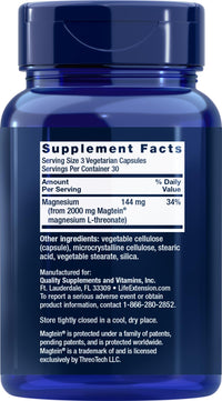 Thumbnail for Life Extension Neuro-mag Magnesium L-threonate, 90 Count (Pack of 2)