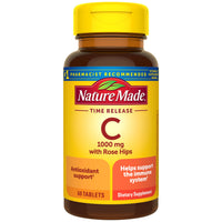 Thumbnail for Nature Made Vitamin C 1000mg with Rose Hips, Dietary Vitamin C Supplement for Immune Support, 60 Time Release Tablets, 60 Day Supply