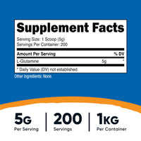 Thumbnail for Nutricost L-Glutamine Powder 1 KG - Unflavored, Non-GMO, Gluten Free