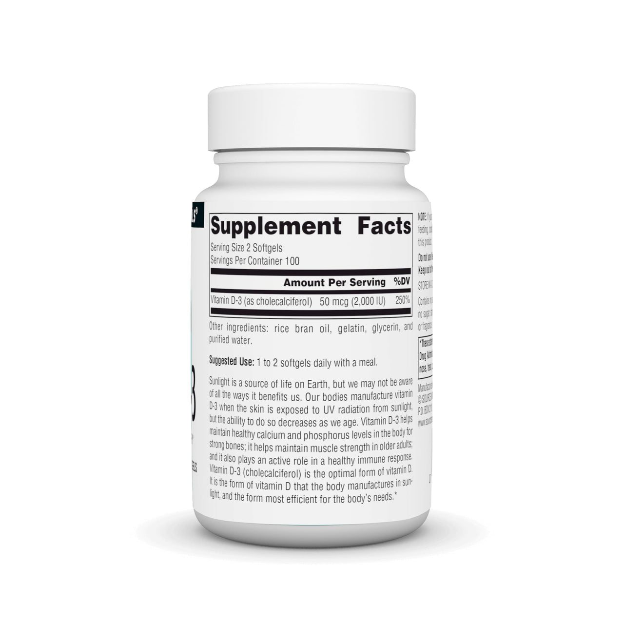 Source Naturals Vitamin D-3 1000 iu Supports Bone & Immune Health* - 200 Softgels
