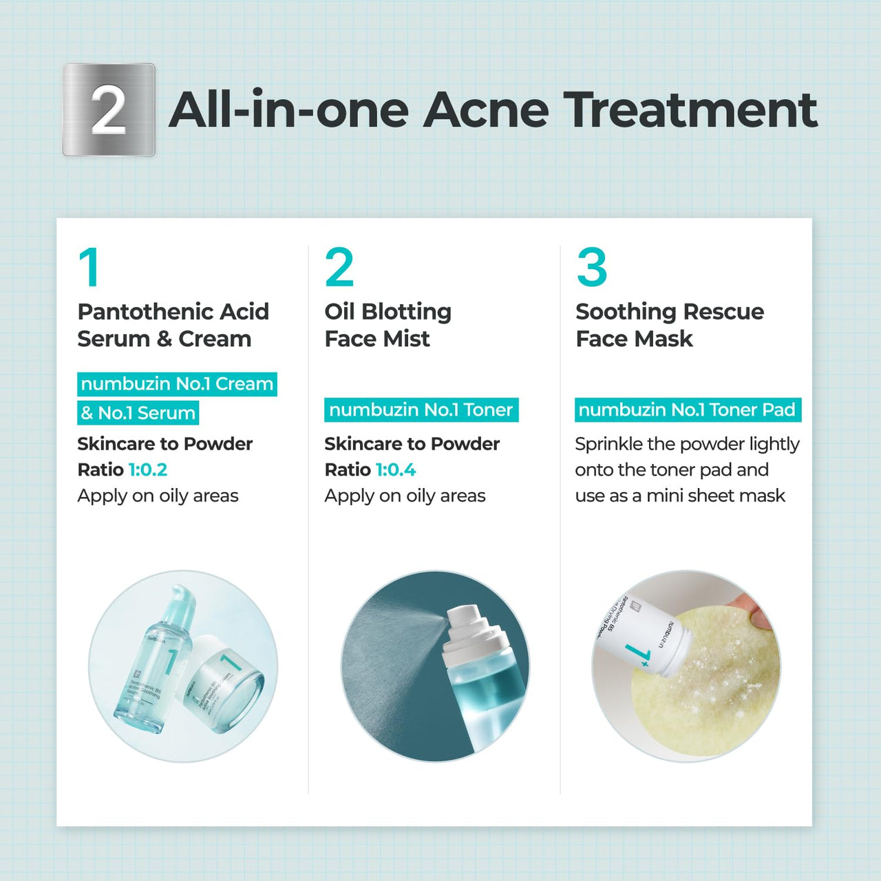 numbuzin No.1 Powder | Pantothenic B5 Active Drying Powder | Spot Treatment Acne, Pantothenic Acid, Niacinamide, Madecassoside | Excess Oil Control, Flattens Cystic Acne, Breakouts | 0.24 oz.