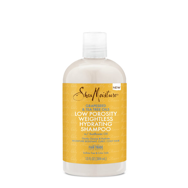 SheaMoisture Low Porosity Weightless Hydrating Shampoo For Moisture Resistant, Curly, Coily Hair Lightweight Hair Shampoo 13 fl oz