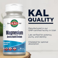 Thumbnail for Kal 220 Mg Magnesium Chelated Tablets, 100 Count