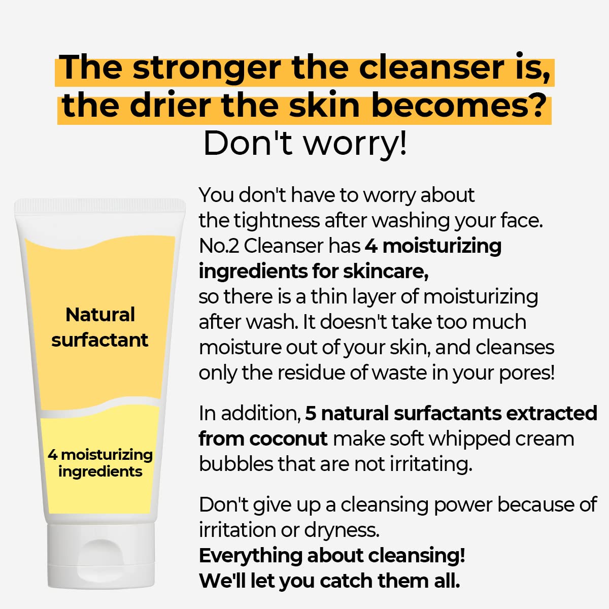 numbuzin No.2 Cleansing Foam | Deep Clean Fresh Cream Cleanser | Foam Cleanser, Gentle Exfoliation, Deep Cleansing, Natural Ingredients | Blackheads, Excess Oil, Dead Skin Cells | 4.05 fl. oz.
