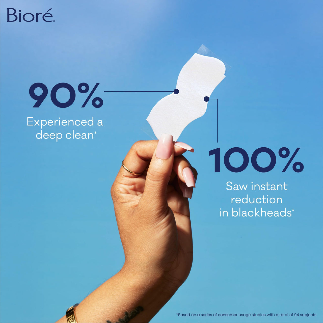 Bioré Original Blackhead Remover Strips, Deep Cleansing Nose Strips With Instant Pore Unclogging, Features C-Bond Technology, Oil-Free, Non-Comedogenic Use, 14 Count, Pack of 4