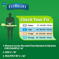 Thumbnail for FitRight Extra+ Adult Diapers, Disposable Incontinence Briefs, Leak-Proof Diaper, Absorbent Briefs For Men and Women, Maximum Protection, Medium, 32 – 44 in, 20 briefs per bag