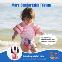 Thumbnail for MoKo Toddler Swim Vest for Kids, Swim Arm Floaties 15-30 lbs Cartoon Swimming Water Wings with Crotch Strap, Pool Float Vests Sleeves Shoulder Straps Arm Band for Children, Pink Whale