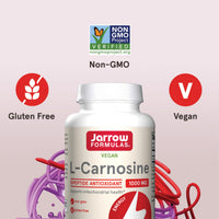 Thumbnail for Jarrow Formulas® L-Carnosine Dipeptide Antioxidant 1000 mg, Dietary Supplement, Antioxidant Support for Mitochondrial Health, 90 Veggie Capsules, Up to 45 Day Supply