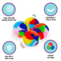 Thumbnail for SPOT Kitty Yarn Puffs Cat Toy -Woolen Yarn Balls Cat Toys with Catnip for Cats and Kittens to Bite, Swat, and Chase, Interactive Cat Toy, 4 Pieces