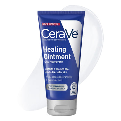 Image 1 of CeraVe Healing Ointment, Hydrating Skin Protectant With Petrolatum, Hyaluronic Acid & Ceramides, Face & Body Skin Barrier Repair For Cracked, Chafed, Dry Skin, Fragrance Free & Lanolin Free, 5 Oz