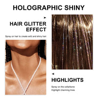 Thumbnail for Hair and Body Glitter Spray, 1PC Glint-Rainbow Glitter Hairspray Dry Powder Makeup for Clothes, Festival Rave Prom Loose Sparkle Powder,Holographic Ultra Fine Resin Glitters for Crafts (Glint-Rainbow)