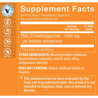 Thumbnail for The Vitamin Shoppe TMG a Trimethylglycine a Supports Healthy Homocysteine Levels a 1,000 MG (100 Capsules)
