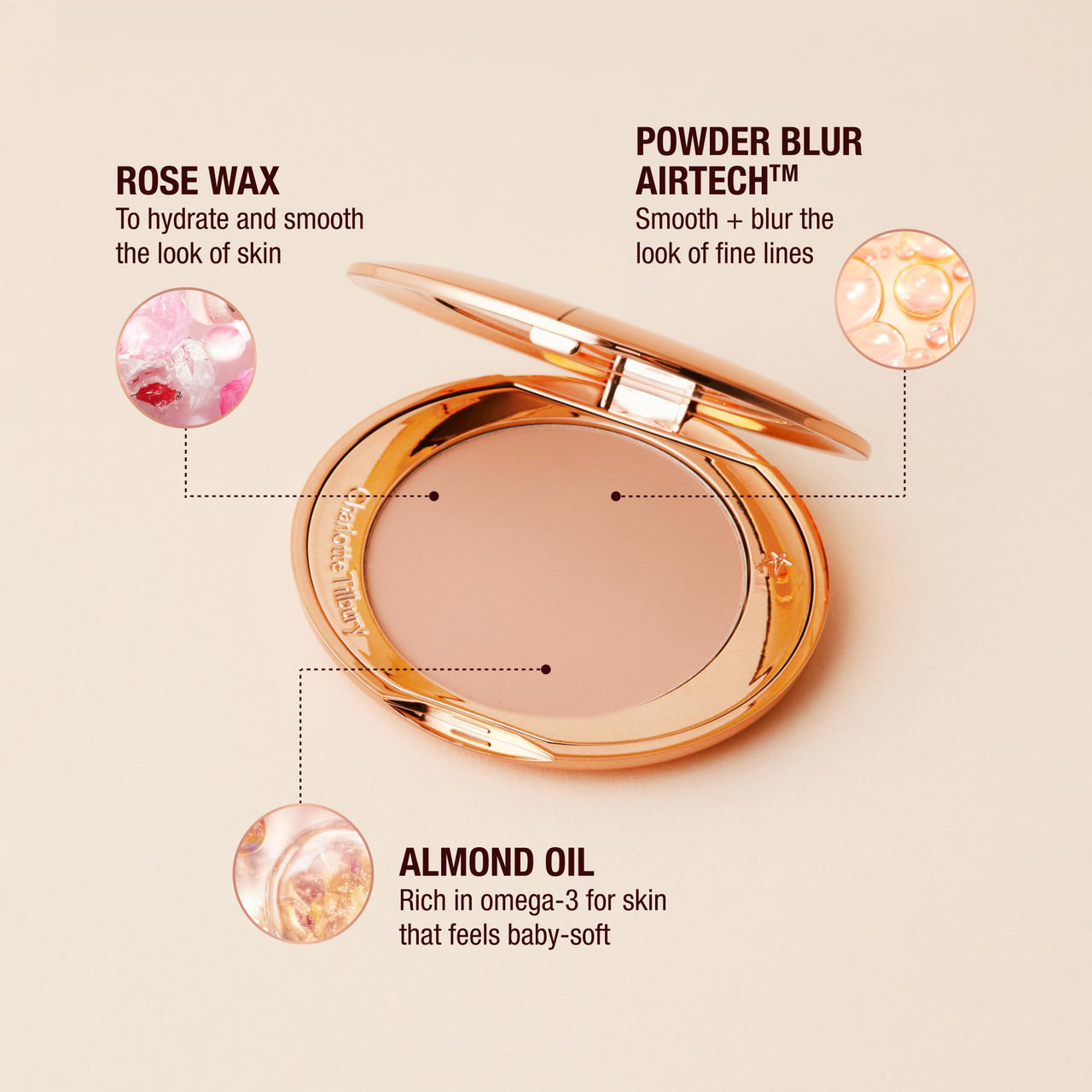 Charlotte Tilbury Airbrush Flawless Finish Setting Powder - Pore-Blurring Pressed Powder for Face Makeup to Minimize Shine with a Soft-Focus Finish - 1 Fair