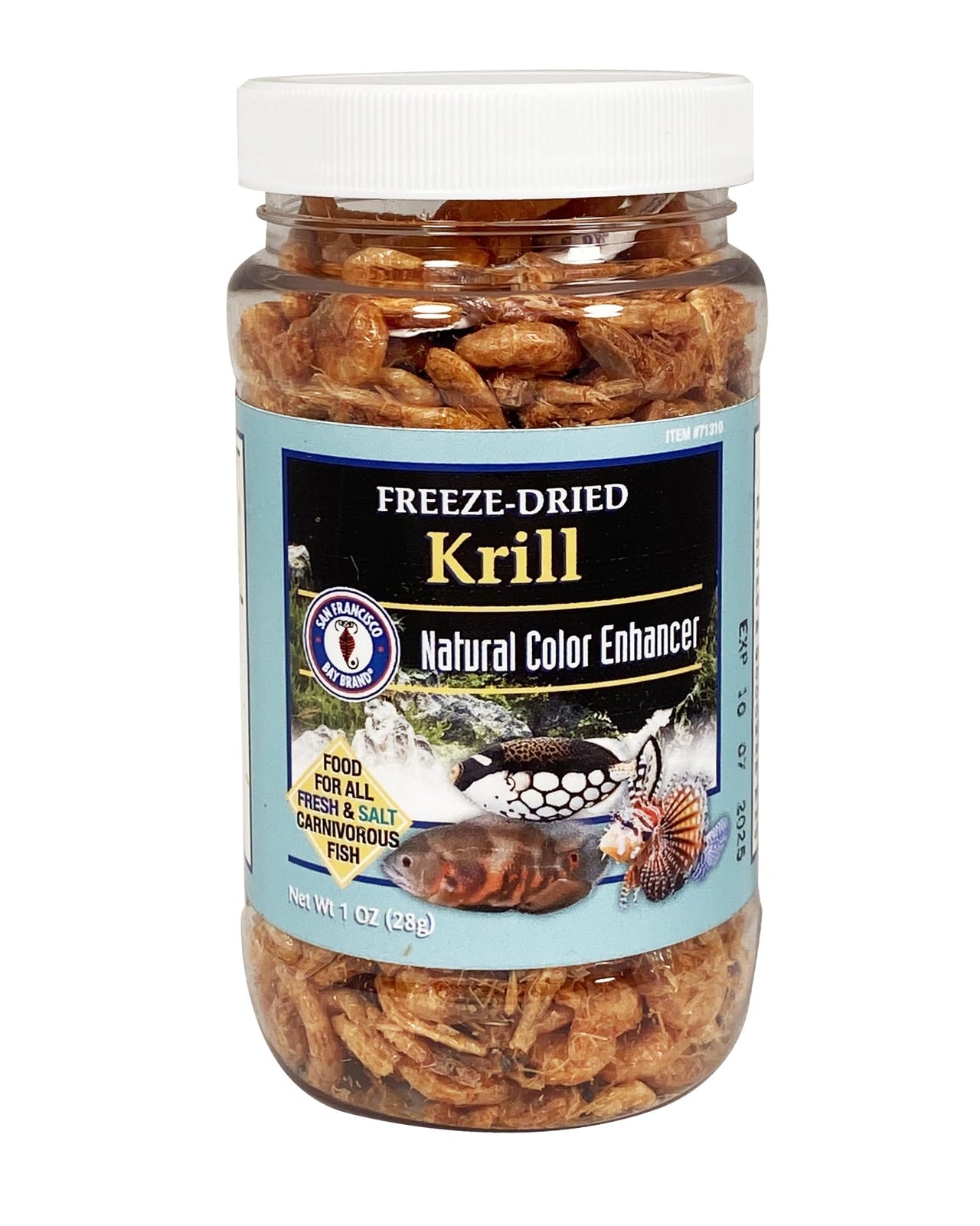 San Francisco Bay Brand Freeze Dried Krill Fish Food - All-Natural, Sustainably Harvested, High Protein Dried Shrimp for Freshwater and Saltwater Carnivores, Koi, Cichlids, Turtles - 1 oz (28g)