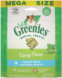 Thumbnail for Greenies Cat Treats, Feline Veterinarian-Recommended Adult Natural Dental Treats, Catnip Flavor, 4.6 oz. Pouch