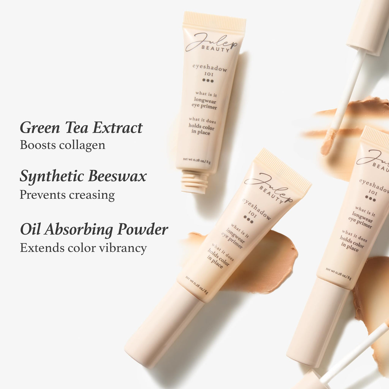 Julep Eyeshadow 101 Long Wear Eye Primer, Lightweight Green tea-infused Eye Primer, 0.35 Oz