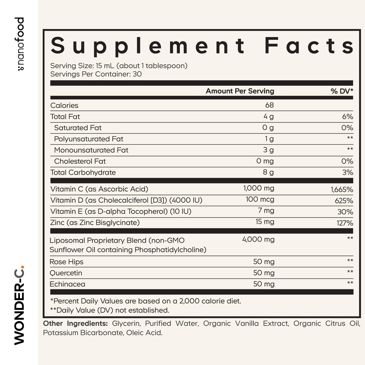 Codeage Liquid Vitamin C 1000mg, Vitamins D3, E & Zinc, Rose HIPS, Quercetin, Echinacea, Vegan Liposomal Vitamin C Supplement, Non-GMO - 15.22 fl oz