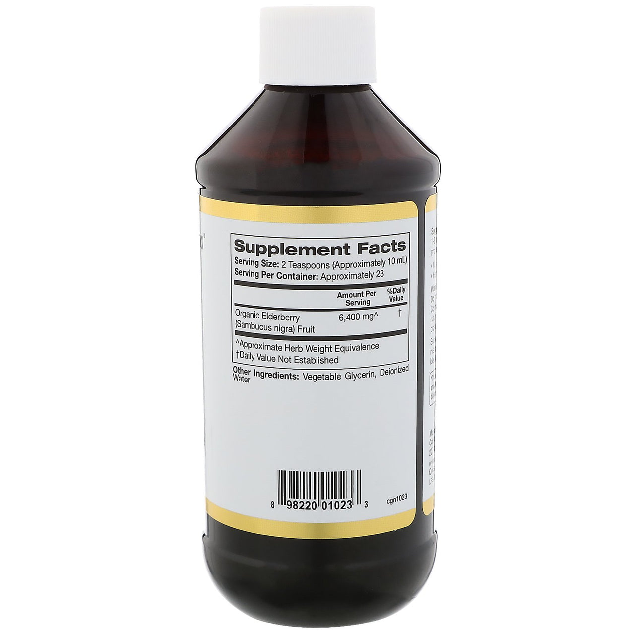 California Gold Nutrition Sambucus Organic Elderberry Syrup Alcohol Free 8 fl oz 237 ml, Alcohol-Free, Organic, CGN