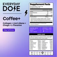 Thumbnail for Everyday Dose Premium Adaptogenic Mushroom Coffee with Grass-Fed Collagen, Chaga, Lions Mane & L-Theanine for Better Focus, Energy, Digestion, Skin, and Immunity 30 Servings