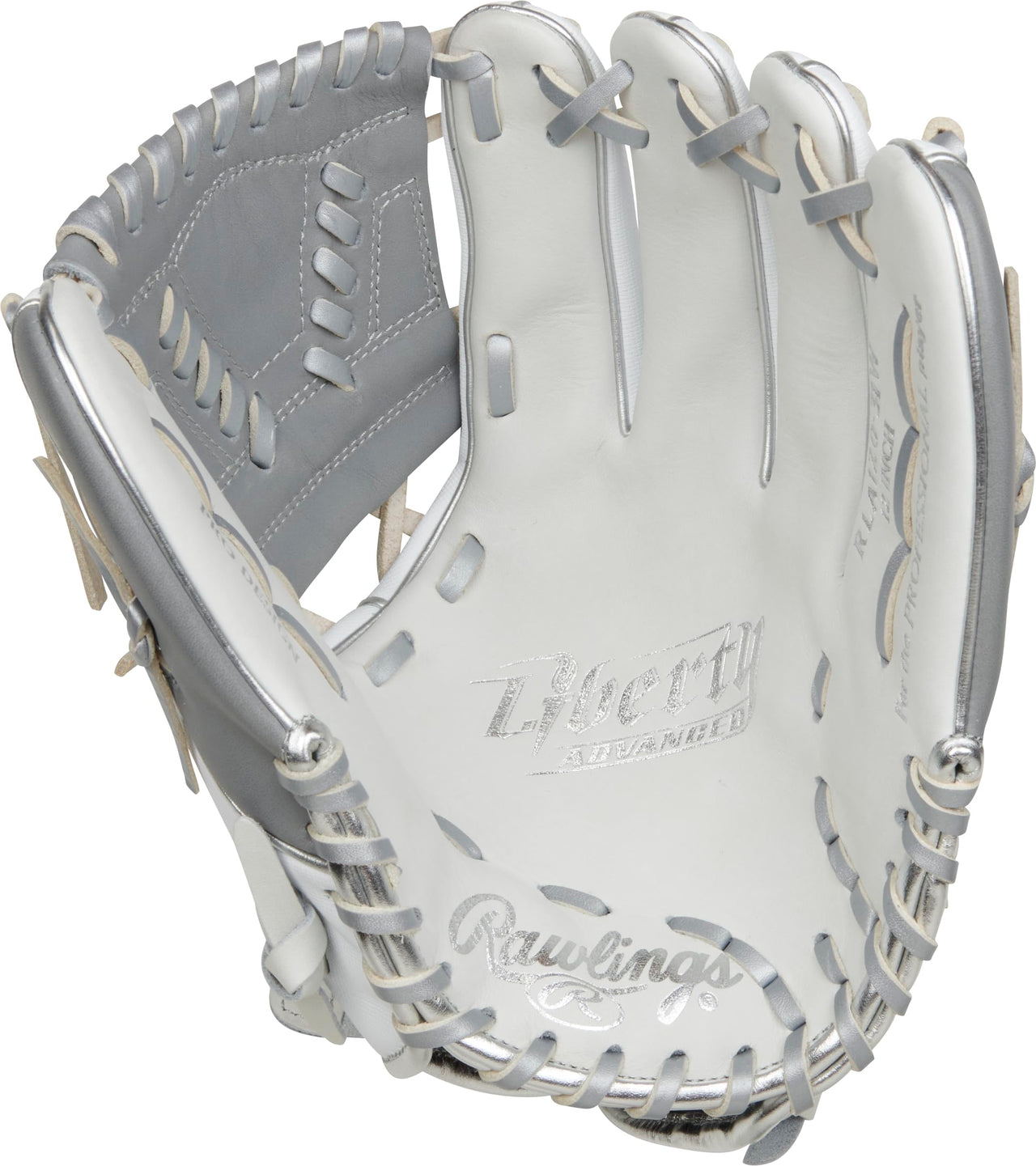 Rawlings | LIBERTY ADVANCED Fastpitch Softball Glove | Right Hand Throw | 12" - Laced One-Piece Web | White/White Speedshell