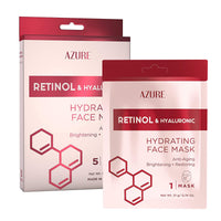 Thumbnail for Azure Cosmetics Retinol & Hyaluronic Acid Anti Aging Facial Sheet - Rejuvenating & Hydrating Face Mask - Helps Reduce Fine Lines & Wrinkles, Smooths & Repairs - Made in Korea - Pack of 5