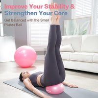 Thumbnail for kisnbld Small Exercise Ball, 9 Inch Mini Pilates Ball, Anti Burst and Slip Resistant Mini Yoga Ball for Stability, Fitness, Physical Therapy, Stretching & Core Strength Workout at Home Gym & Office