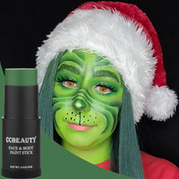 Thumbnail for CCbeauty Witch Green Face Paint Stick, Face Painting Kit, Dark Green Cream SFX Makeup Foundation, Professional Body Paint for St. Patrick's Day, Halloween Costume Party, Grinch Hulk Monster Makeup