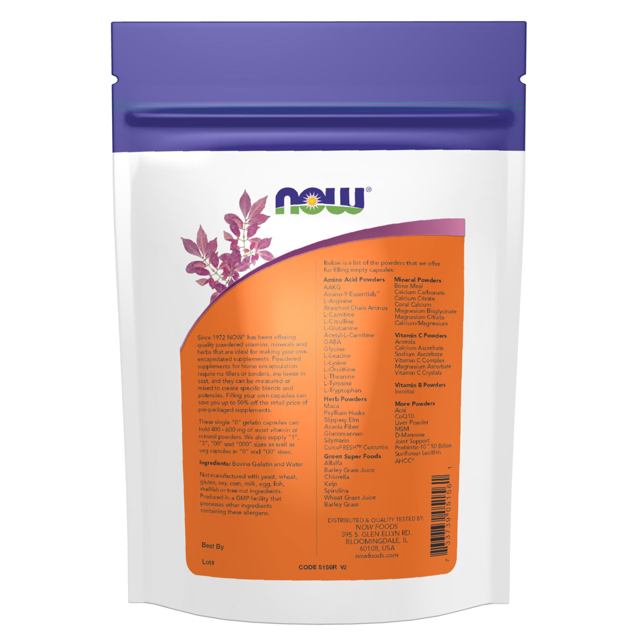 NOW Foods Supplements, Empty Vegetarian Capsules, Double "00", Filled by Weight, Non-GMO Project Verified, 250 Veg Capsules