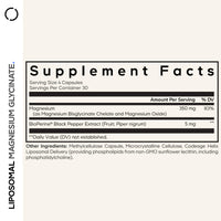Thumbnail for Codeage Liposomal Magnesium Glycinate Supplement - Magnesium Bisglycinate Pills - BioPerine Black Pepper - Liposomal Delivery - Non-GMO, Gluten-Free Mineral - 120 Capsules
