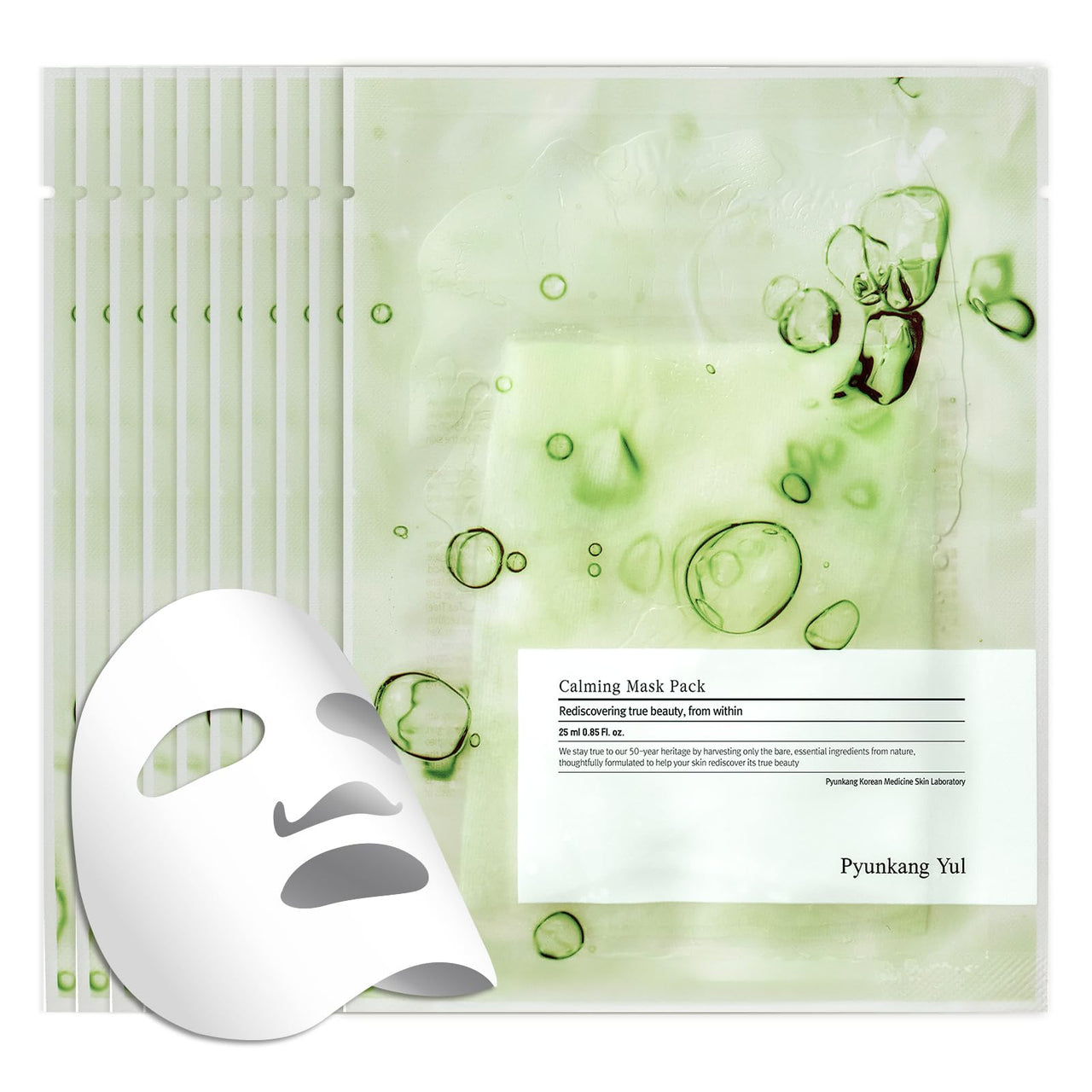 Pyunkang Yul PKY Ceramide Calming Mask Pack 10 PCS - Korean Face Mask Skin Care Products, Beauty Face Mask Containing Panthenol, Hyaluronic Acid, Tea Tree, Shea Butter, Squalene and Cica