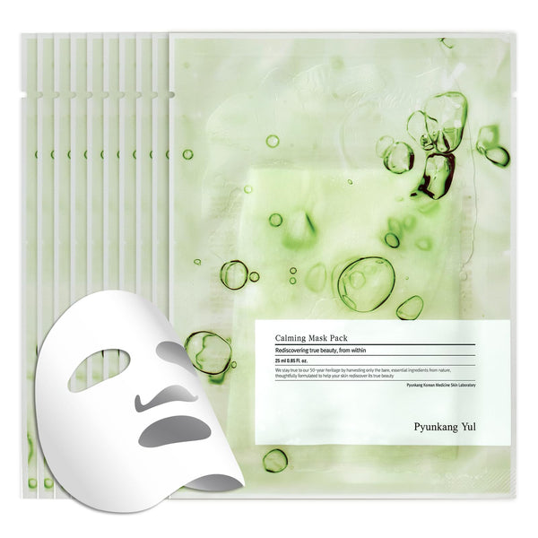 Pyunkang Yul PKY Ceramide Calming Mask Pack 10 PCS - Korean Face Mask Skin Care Products, Beauty Face Mask Containing Panthenol, Hyaluronic Acid, Tea Tree, Shea Butter, Squalene and Cica