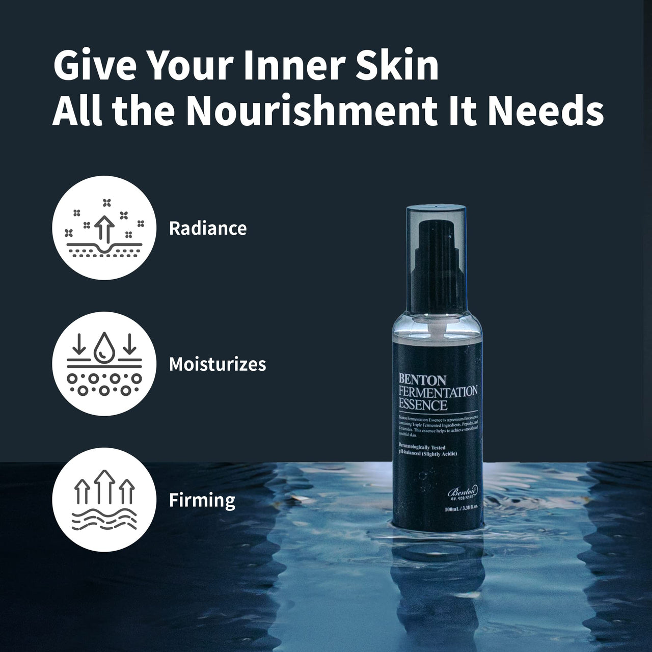 Benton Fermentation Essence Skin Care 3.38 fl.oz. - Galactomyces & Bifida & Lactobacillus/Collagen, Tone Balancing, Skin Smoothing, Elasticity, Korean Clean Beauty Skin Care