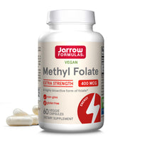 Thumbnail for Jarrow Formulas Extra Strength Methyl Folate 400 mcg, Dietary Supplement for Cardiovascular and Neurologic Health Support, 60 Veggie Capsules, 60 Day Supply