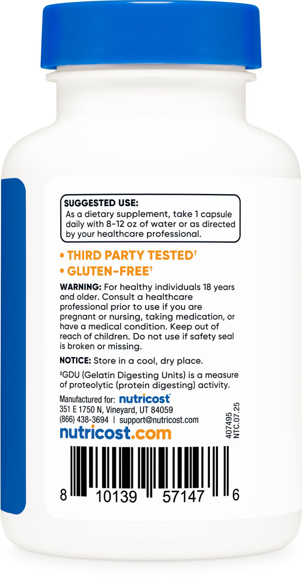 Nutricost Bromelain Capsules (60 Capsules) - 550 MG Per Serving, Vegan, Non-GMO, GMP Compliant