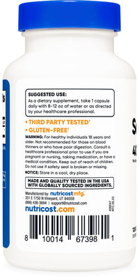 Thumbnail for Nutricost Serrapeptase 40,000 SPU, 120 Capsules - Gluten Free, Non-GMO, and Vegetarian Friendly