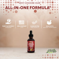 Thumbnail for Clean Nutra Berberine with Ceylon Cinnamon Supplement Liquid Drops + Bitter Melon Extract, Glucomannan, Gymnema, Chromium, Turmeric, Organic Panax Ginseng, Moringa GLP-1 Support