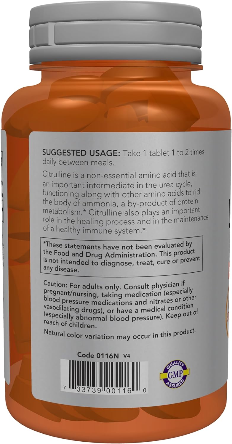 NOW L-Citrulline, Extra Strength 1200 mg Tablets