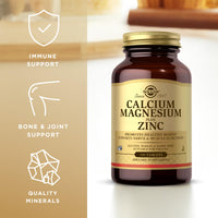 Thumbnail for Solgar Calcium Magnesium Plus Zinc, 100 Tablets (Pack of 2) - Promotes Healthy Bones and Teeth - Supports Nerve & Muscle Function - Non-GMO, Vegan, Gluten Free, Dairy Free, Kosher - 66 Total Servings